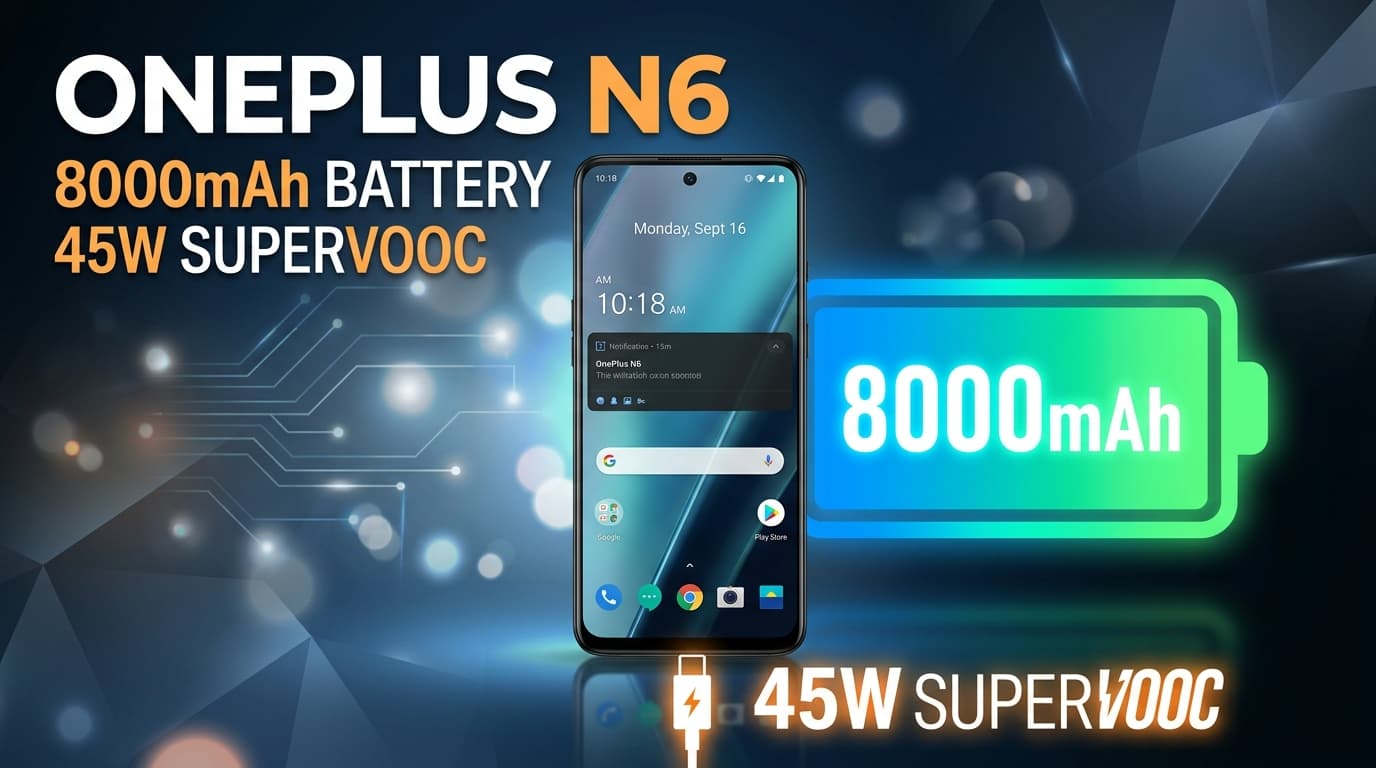 OnePlus N6 สมาร์ตโฟนรุ่นแรกของ N Series พร้อมแบตเตอรี่ 8,000 mAh และชาร์จ 45W SuperVOOC